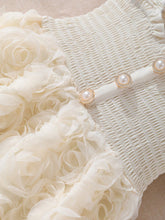 Girls' Solid Color Ruffled With Cap Sleeve Floral Patchwork Elegant Summer Dress